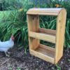 Saddle Stand - Oak Finish Side View