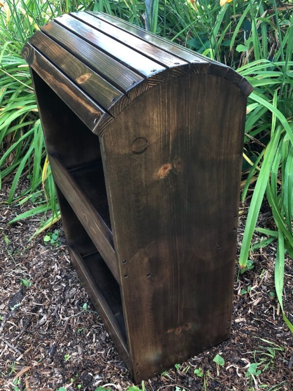 Dark Walnut Finish Saddle Stand Side view