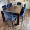 Walnut Parsons table with chairs