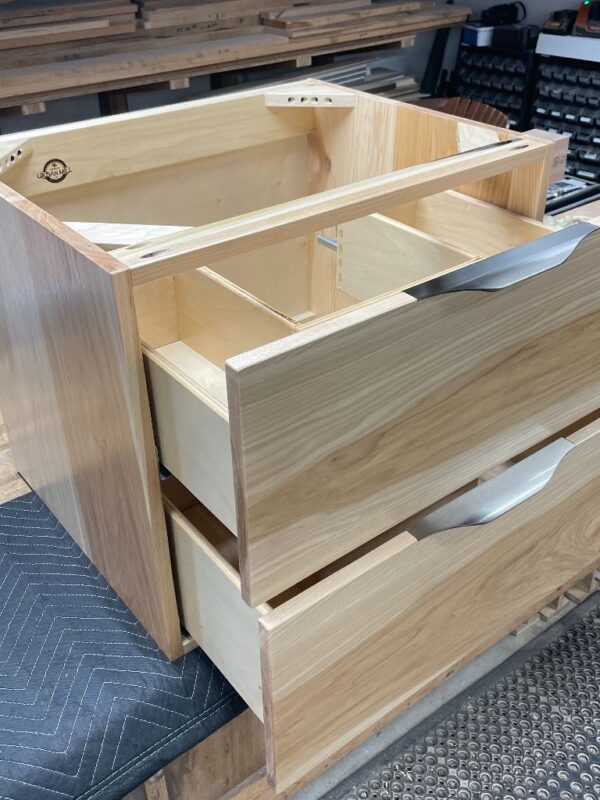 Hickory Vanity Drawers